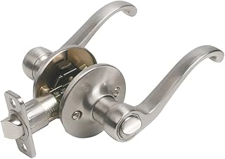 Design House 740399 Scroll 6-Way Universal Privacy Bed and Bath Door Lever Satin Nickel