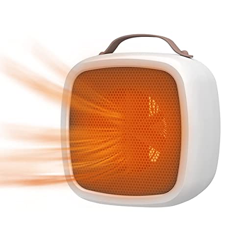 Mini Radiateur Soufflant en CéRamique, 500W Chauffage Soufflant Portable, Chauffage éLectrique éConome en éNergie, Silencieux, Protection Contre La Surchauffe, pour Maison, Bureau(Color:blanche) Cover