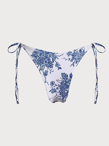 Women's Ribbed Tie Reversible Bikini Bottom Adjustable Hipster Full & High Cut Swimsuit4