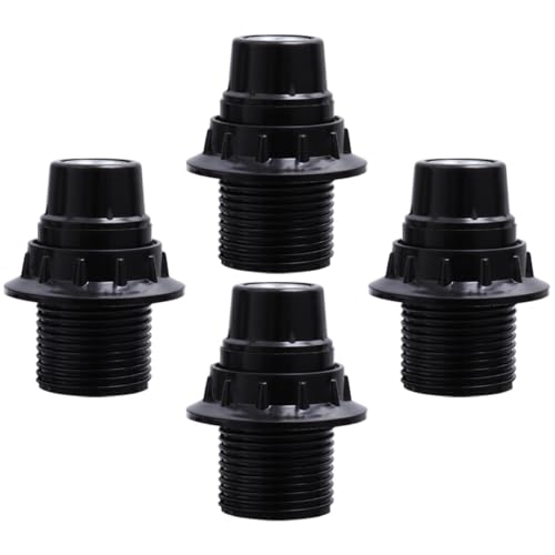 Beavorty 4 Portalámparas E14 de Baquelita Base de Aluminio, Soporte de Bombilla Roscado Autoseguro, para Uso Interior en Lámparas Domésticas y Reparaciones, Kit para Iluminación Hogar