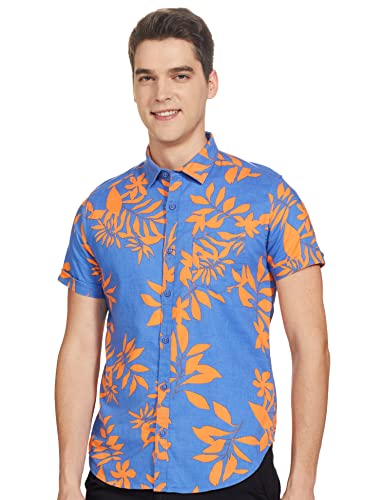 Image of Ketch Men's Cotton Slim Fit Printed Half Sleeve Shirt