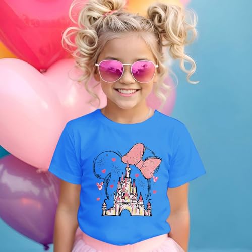 Image of Graphic Shirts for Girls Cute Bow T Shirt Kids Toddler Holiday Tshirt Vacation Trip Summer Tee Cotton Tops