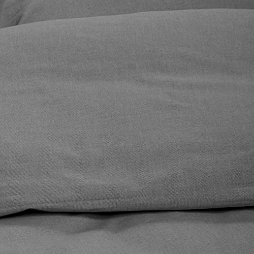 SETEX Chambray 1820 200220 900 453 (SE0) Duvet Cover and 2 Pillowcases 90% Cotton 220 x 200 cm Dark Grey, Graphite Grey, 220x200 cm - Image 2