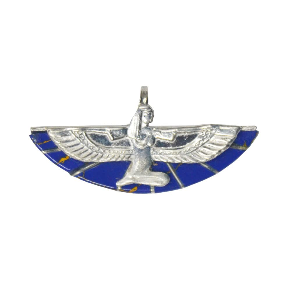 Pendentif Isis argent et lapis-lazuli | Collier égyptien déesse amour