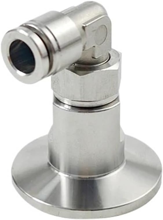 KF16 KF25 KF40 KF50 Vacuum Flange To 6/8/10/12/14/16mm PC/PL Pneumatic Quick Connector Adapter SS304 Stainless Steel Hose Pipe Gas Connector(Elbow,KF25_16MM)