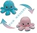 Flyhigh Niedliches Oktopus Plüschtier zum Wenden - Neuster Trend 2021 Reversibles Octupus Spielzeug Kuscheltier (Babayblau-Rosa)