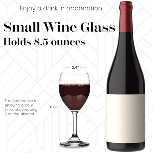 Vikko 8.5 Ounce Wine Glasses, Small Wine Glasses, Wine Glass for Red and White Wine With Stem, Clear Glasses for Wine, Thick and Durable Stemmed Wine Glasses, White Wine Glasses Set of 6 - Image 3