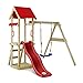 Produktbild WICKEY Spielturm Klettergerüst TinyWave mit Schaukel & roter Rutsche, Outdoor Kinder Kletterturm mit Sandkasten, Leiter & Spiel-Zubehör für den Garten