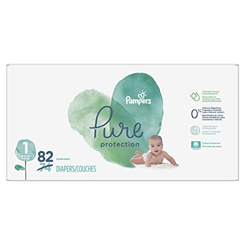 Image of Pampers Pampers Pure Protection Newborn Diapers Size 1 82 Count, 82 Count