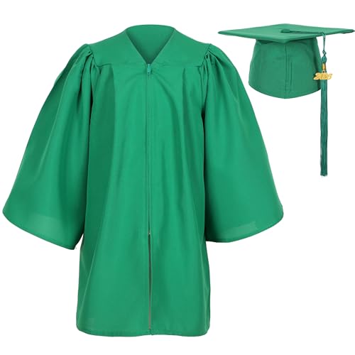 Image of Matte Kindergarten Preschool Graduation Gown and Cap Set with Year Tassel for Kids