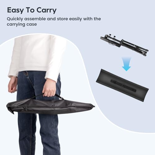 Portable Adjustable Music Stand with Carrying Bag - Black - Image 6