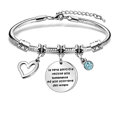 AGR8T Regali di Amicizia Braccialetto Donna Bracciale AmiciLa vera amicizia resiste alla lontananza ed allo scorrere del tempo