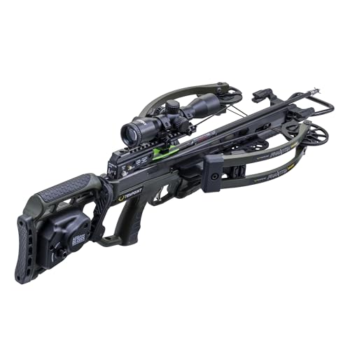 TenPoint Phantom De-Cock Moss Green - 400 FPS - Our Lightest Reverse Draw Crossbow Ever - Equipped with Pro-View 400 Lighted Scope + ACUdraw De-Cock System