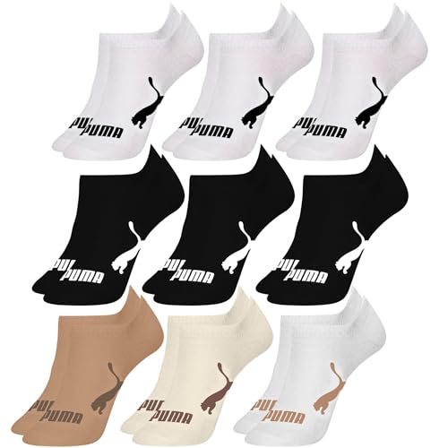 PUMA Kit 9 Pares Meia Soquete InvisĂvel Cano Curto Original Unissex AlgodĂŁo, 1 Areia - 4 Branco - 1 Off White - 3 Preto, 39-43