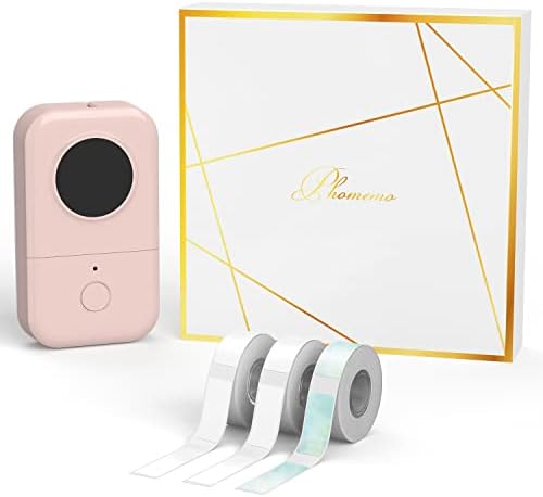 Phomemo D30 Sticker Machine, Label Maker Handheld Wireless BT Thermal Label Printer Rechargeable Mobile Labeler, One-Touch Smart Key, Multiple Templates, Bluetooth Connectivity with iOS & Android,Pink