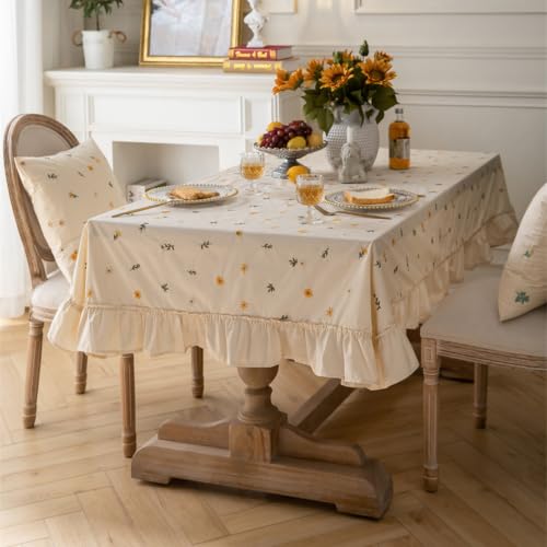 Nappe rectangulaire en coton champêtre pour repas de ferme - 8