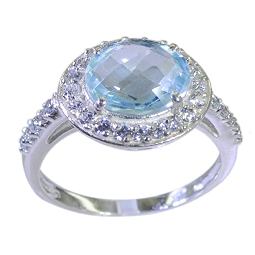 Bague en argent sterling 925 de forme ovale en pierre précieuse colorée