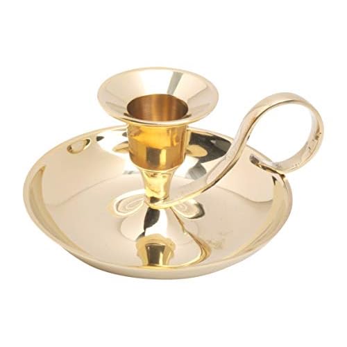 Candleholder with Handle, Brass, Golden – Classic Height 1.96 inch
