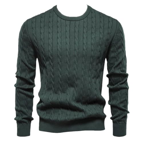 Men Embroidery Cotton Sweater Round Neck Patterned Pullover Knit