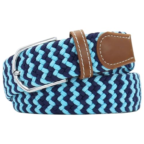 Image of Multicolored Elastic Woven Golf Belts Casual Braided Stretch Belt for Men and Women