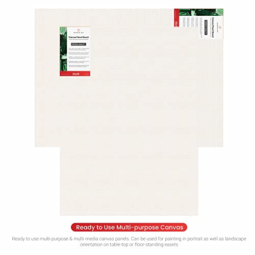 Image of Scholar Art Hobby Series 04 Oz (230 GSM) 100% Cotton Canvas Panel Board for Painting (White Blank Canvas Boards for Acrylic Paint, Oil Paint, Wet & Dry Media) | 22 inchx30 inch (55x75 cm), Pack of 4