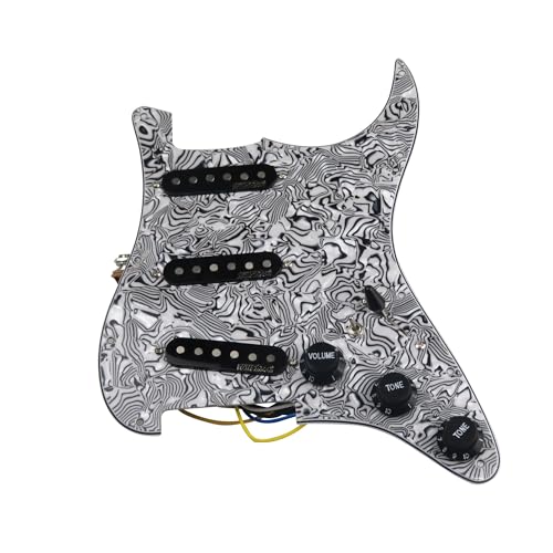 7 ウェイタイプフルロードプリワイヤードピックガード SSS Ainico 5 シングルコイルピックアップセットとエレキギター ギターパーツ(22)