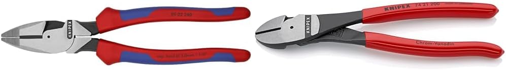 Knipex 09 02 240 SBA 9.5-Inch Ultra-High Leverage Lineman's Pliers & Tools 74 21 200, 8-Inch High Leverage Angled Diagonal Cutters