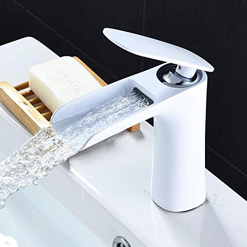 Robinet de lavabo anti-éclaboussures jet cascade en laiton noir durable