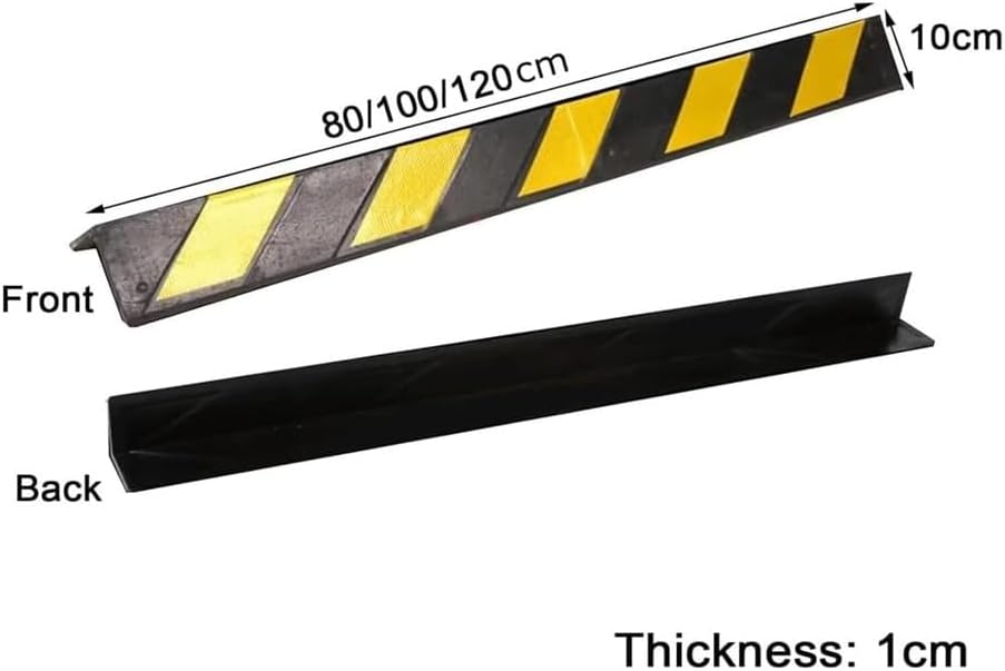 Wall Corner Protectors, Reflective Rubber Corner Guard, Yellow Strip, Thick Protectors Garage(5pcs-120cm)