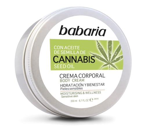 Babaria - Crema Corporal con Aceite de Semillas de Cannabis, Hidratación y Bienestar, Apta para Pieles Sensibles, Vegano - 200 ml