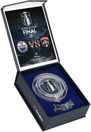 Edmonton Oilers vs. Florida Panthers 2025 Stanley Cup Final Matchup Crystal Puck - Filled with Game-Used Ice from the 2025 Stanley Cup Final - NHL Unsigned Game Used Pucks