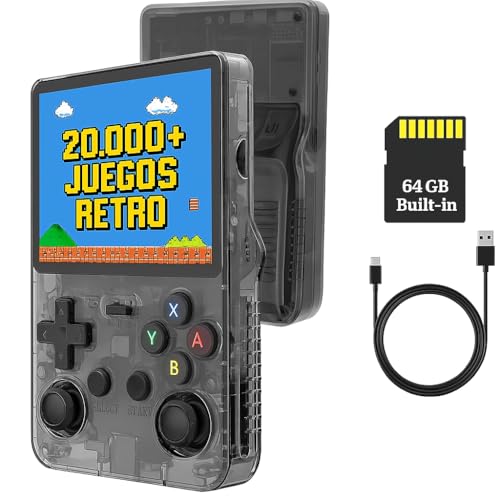 Consola Portatil Retro R36S con 20.000 Juegos Arcade Preinstalados - Emulador de Consolas de los 80, 90 y 2000: PSP, PS1, GameB, SuperN, MegaD, NeoG, Nint 64, GBC, etc. - Pantalla Alta Resolución IPS
