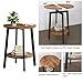 sthmec Side Table Set of 2, Small Round End Table with Storage Shelf for Small Space, 2-Tier Bedside Table Sofa Couch Table, Nighstands Set of 2 Accent Table for Living Room, Bedroom, Rustic Brown