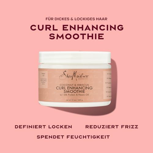 Shea Moisture Coconut & Hibiscus Curl Enhancing Smoothie, 326 ml – Lockencreme für definierte, glänzende Locken