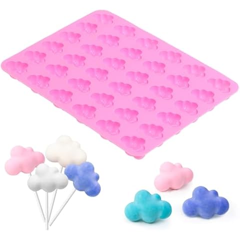 UPKOCH Fun Silicone 36 Cloud Molds - Chocolate, Candy, Ice Cube, Cookie Stencils, Candle Wax, Gum Paste, Mousse Fondant DIY Mould, Cake Decor, Reusable, Safe for Oven, Refrigerator, Microwave Cover