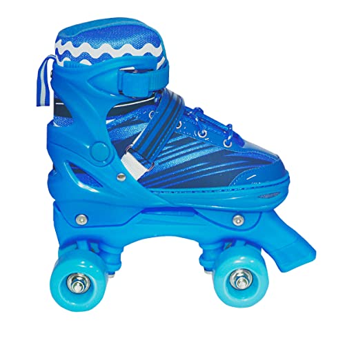 Patins Infantil Roller 4 Rodas Com Pretecao Ajustavel P Azul 29 AO 32