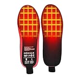 Plantillas térmicas recargables de invierno, 3 niveles de calefacción con control de calentador de pies recargable, insertos de zapatos de calefacción, insertos de zapatos cálidos, calentador de pies