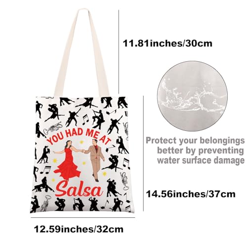 JNIAP Salsa Dance Tote Bag Salsa Dancer Gifts Salsa Lover Gifts You Had Me At Salsa Bachata Kizomba Salsa Gifts (Salsa tb)