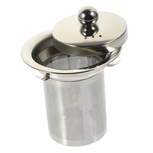 Zerodeko Filtro De Té De Acero Inoxidable Con Tapa Malla Fina y Resistente Repuesto Para Teteras Grandes Reutilizable y Compacto Para Infusiones Fáciles y Limpias