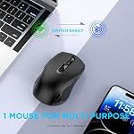 Wireless Mouse,Bluetooth Mouse for Laptop,ipad,Computer,mac,PCDual Mode Switch Mouse Bluetooth 5.2/3.0 and 2.4GHz USB Type-C Receiver (Black)