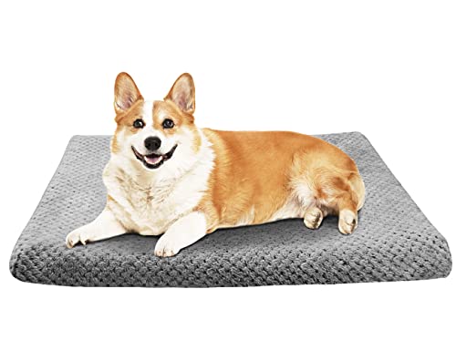 Onarway Hundeboxenmatratze, verbesserte Flauschige Fleece-Hundebettmatte für Welpen, Hunde und schlafende Katzen, Größe 76 × 54 cm Waschbare Sherpa-Hundematte für kleine und mittlere Haustiere Cover