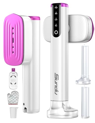 Sundu Dampfglätter, Steamer mit 2 Wassertanks (180 ml und 100 ml), 15S Schnelles Aufheizen, 24 g/min Starke Dampfleistung, Reisebügeleisen mit Touch-Steuerung, LED Display, Steam Iron Weiß
