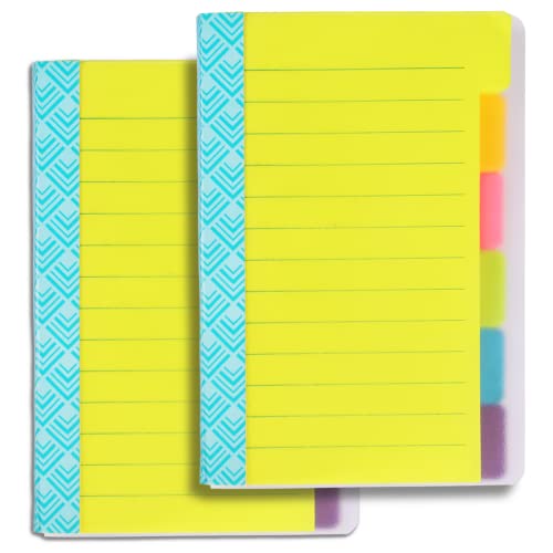 Divider Sticky Notes Pad - 2 Pack Divider Self-Stick Notes Pads Bundle with 6 Color Coding, Divider Sticky Notes 60 Sheets of Lined (4"x6") for Planner Notebook, School Home Office Supplies