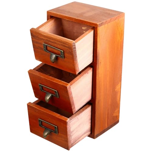 Boîte de rangement en bois avec tiroirs design vintage simple