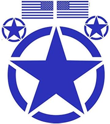 G0002 - Hood Military Star Decal KIT - Custom Designed for use on - Jeep Wrangler Roxor Cherokee Compass Patriot & More (White)