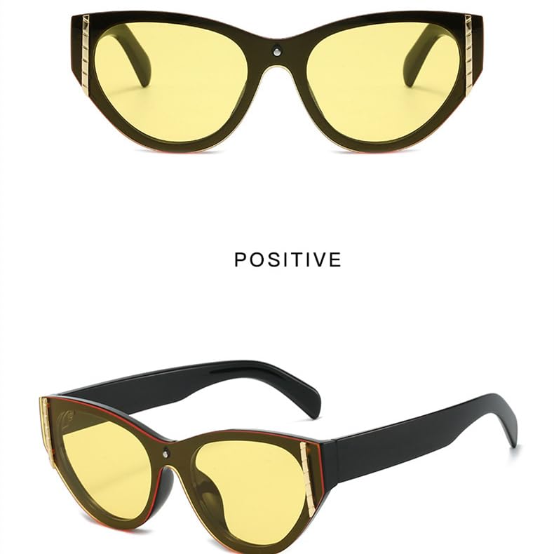 Lunettes de soleil œil de chat UV400 avec verres larges contre les reflets