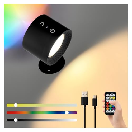 Aplique de pared LED recargable de diseño moderno con rotación magnética integral