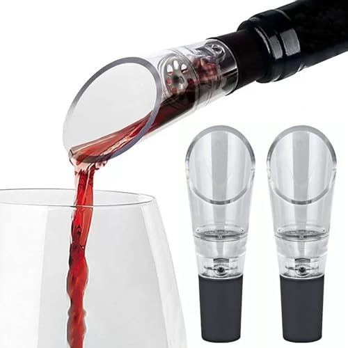 Lumi Zenva Aerador de vinho secador de vinho, 2 unidades, pitorro purificador de vinho, premium, preto, scanciador de idra, manual para vinho e idra