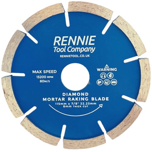115mm / 4.5 Diamond Mortar Disc, Mortar Masonry Joint Raking Blade For Angle Grinders, Repointing Raker Tool for Fast Removal of Old Mortar, Brickwork Pointing. 115mm Mortar Grinding Discs