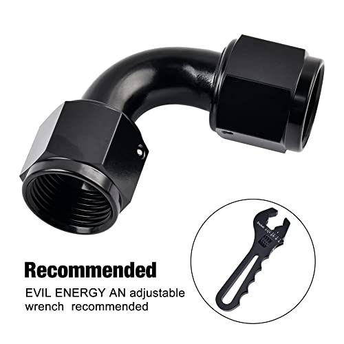 Image of EVIL ENERGY 8AN Female to 8AN Female 90 Degree Swivel Coupler Union Fitting Adapter Aluminum Black